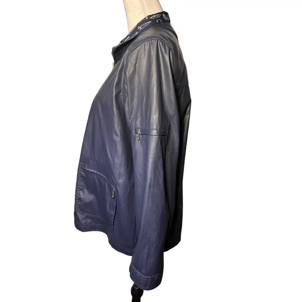 Cricket Lane Collections Women’s Size M Blue ￼Lightweight Zip Jacket, Y2K   ￼‎